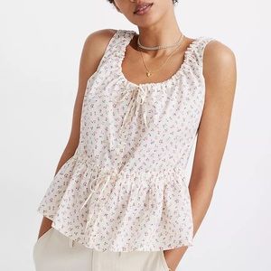 Madewell shirred drawstring tank top in bright buds